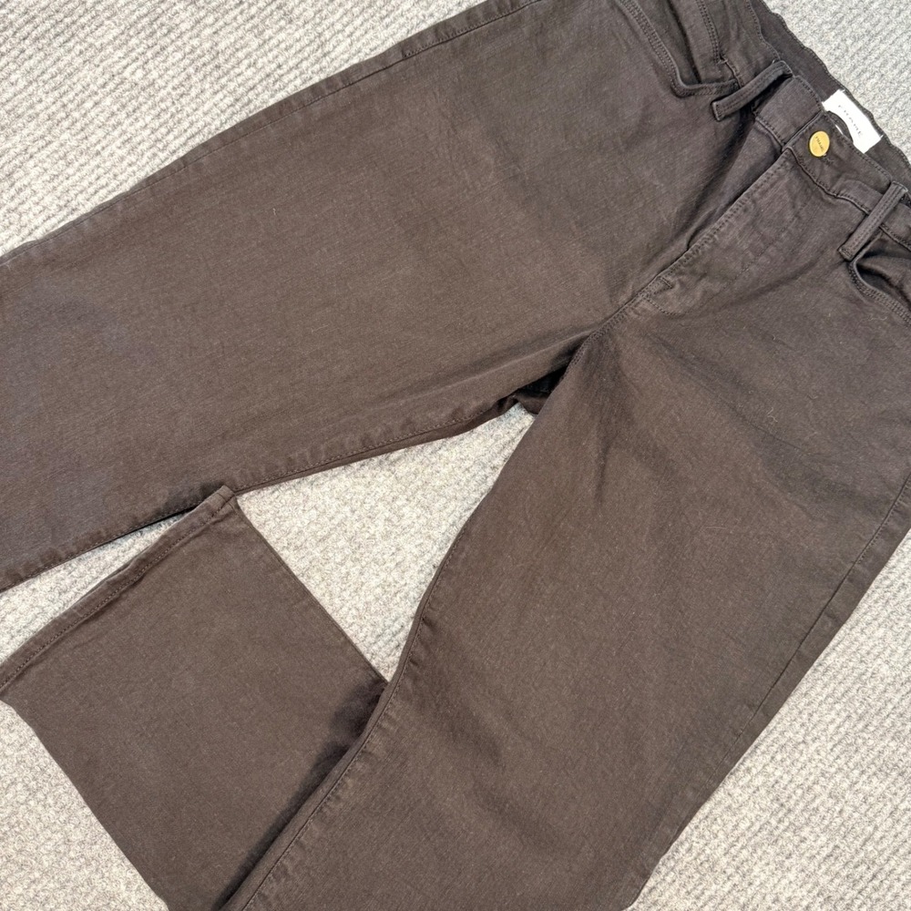 Frame Le High Straight Jeans Size 33 Film Noir Black High Rise Denim